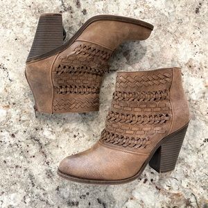 Fergalicious Brown suede booties (size 8)
